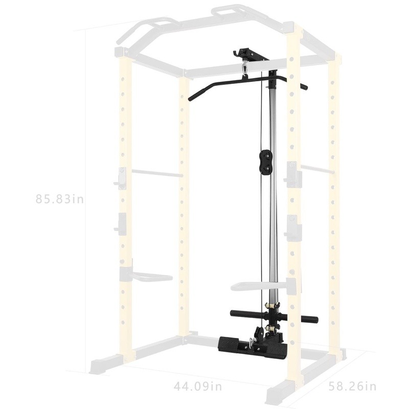 Multi-Function Adjustable Power Cage Squat Rack W/ Lat Pulldown Cable Crossover