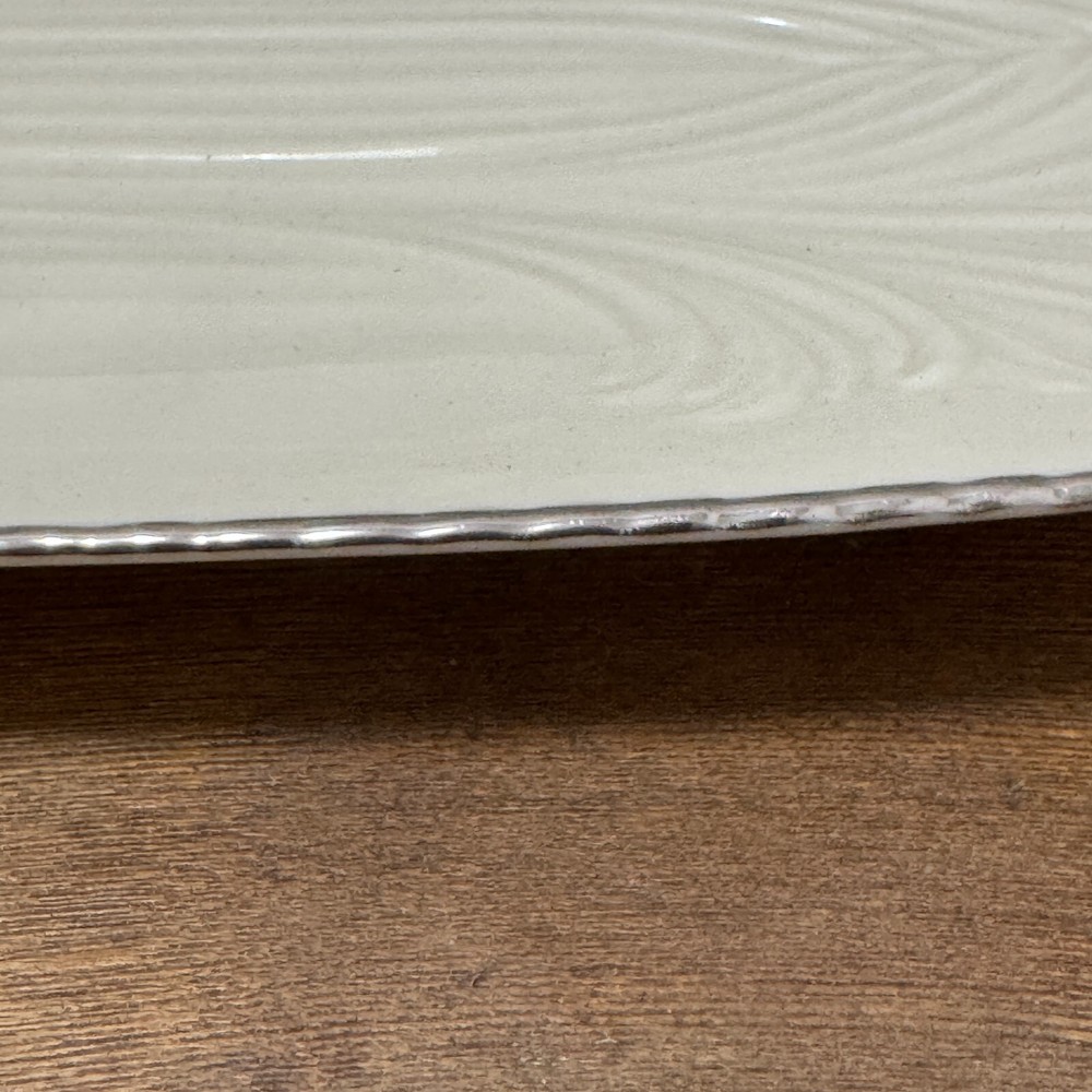 Lenox Ivory Rectangular Celery Asparagus Serving Tray Platter 13.5" Silver Trim