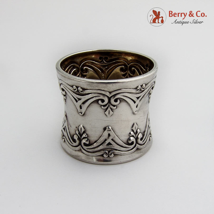 Napkin Ring Ornate Decorations Sterling Silver 1900