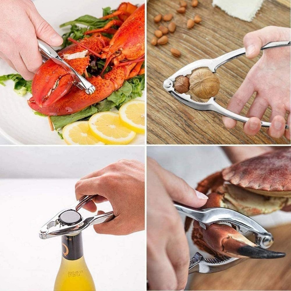 19 Pcs Seafood Tools Set, Crab Crackers And Tools Set, Include 4 Crab Crackers,