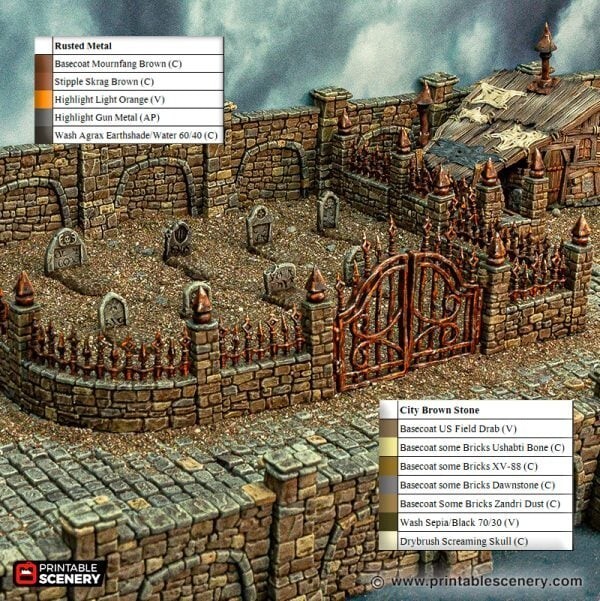 OpenLock Graveyard Corpses, Crypts 3D Printed Tabletop Terrain DND (32mm)