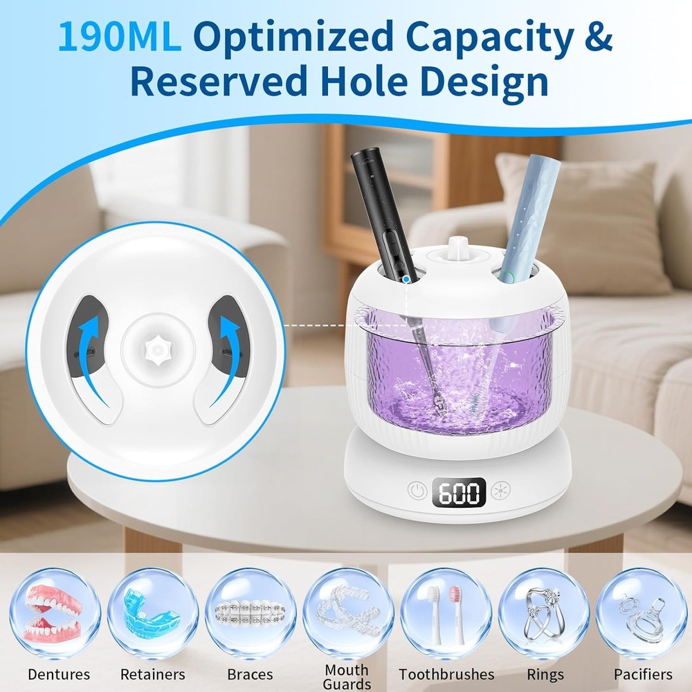 2025 High-Tech Retainer & Denture Cleaner w/ Separate Base & 4 Wash Programs