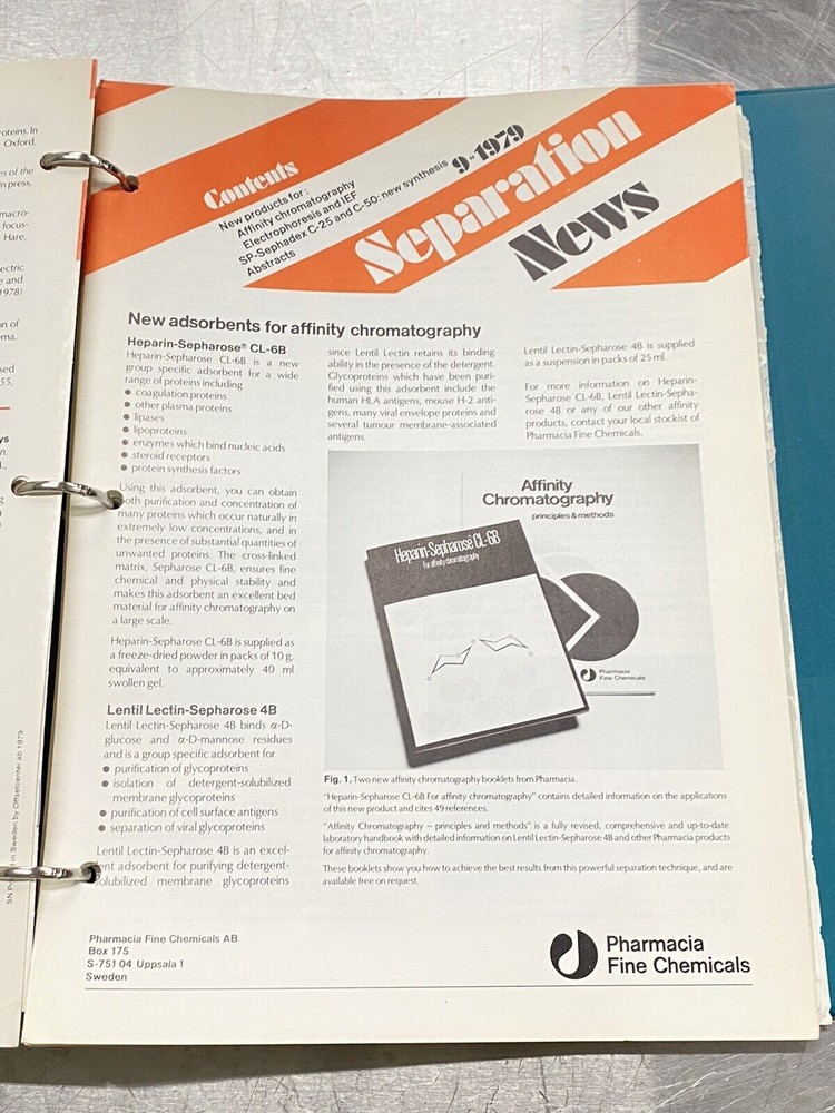 Pharmacia Sephadex Centrifugal Method - Users Guide / Instructions Manual