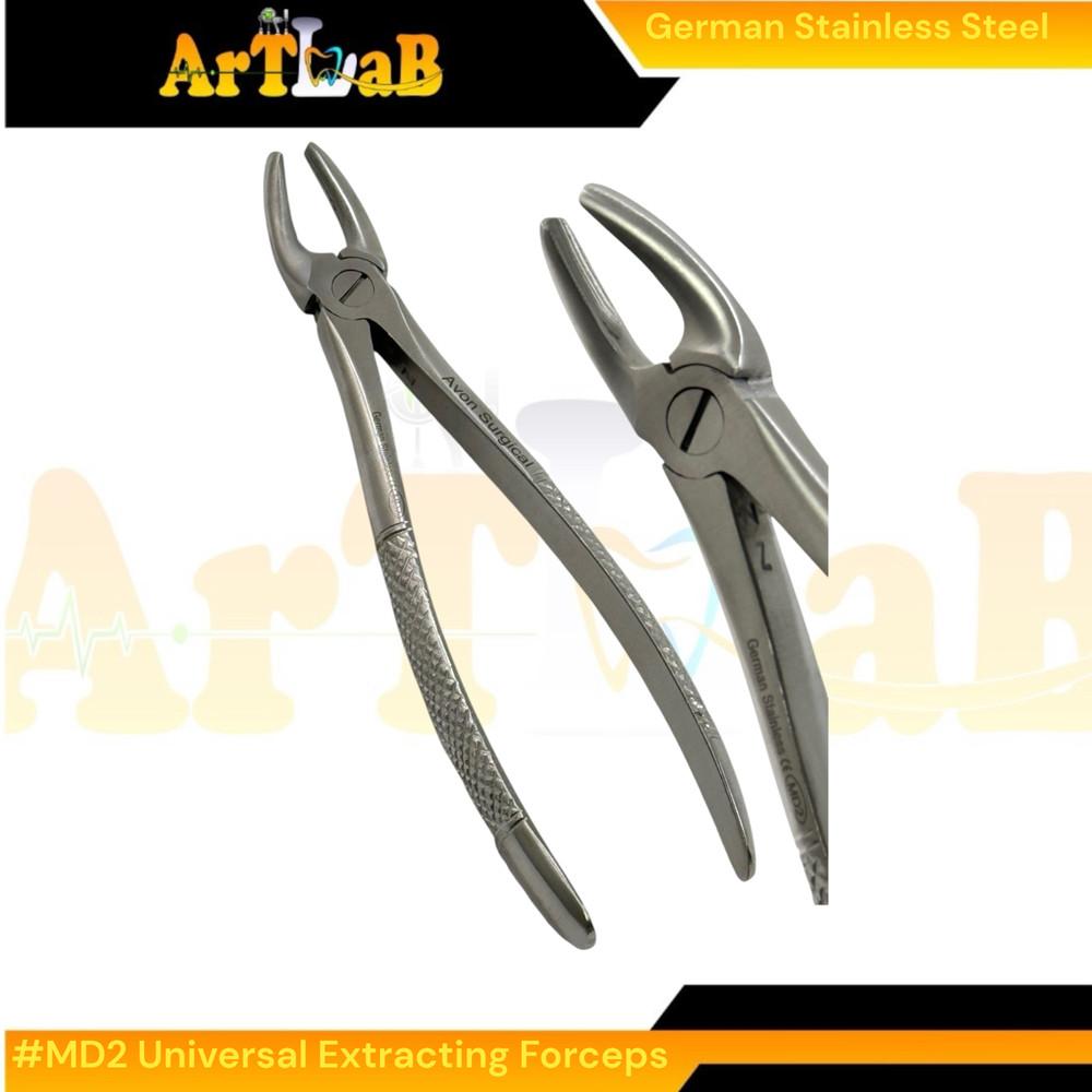 Extraction Forceps MD2, Upper First, Second, & Third Molars - Stainless Steel