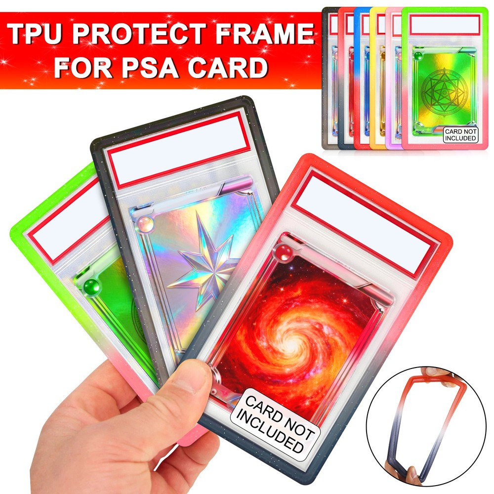 6Pcs Gradient Slab Bumper Guard Protector Skin TPU Stackable For PSA Graded Card
