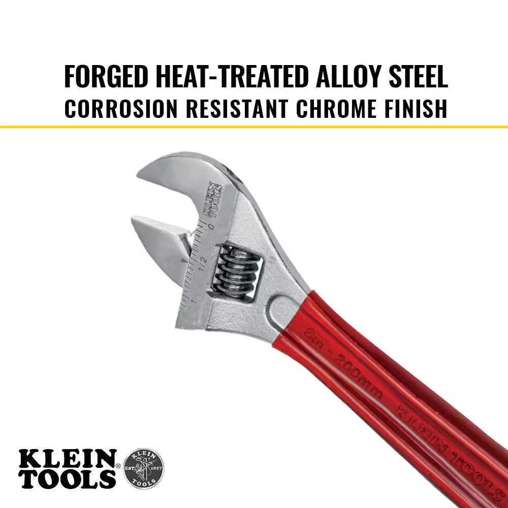 1-1/8 In. Extra Capacity Adjustable Wrench with Plastic Dipped Handle