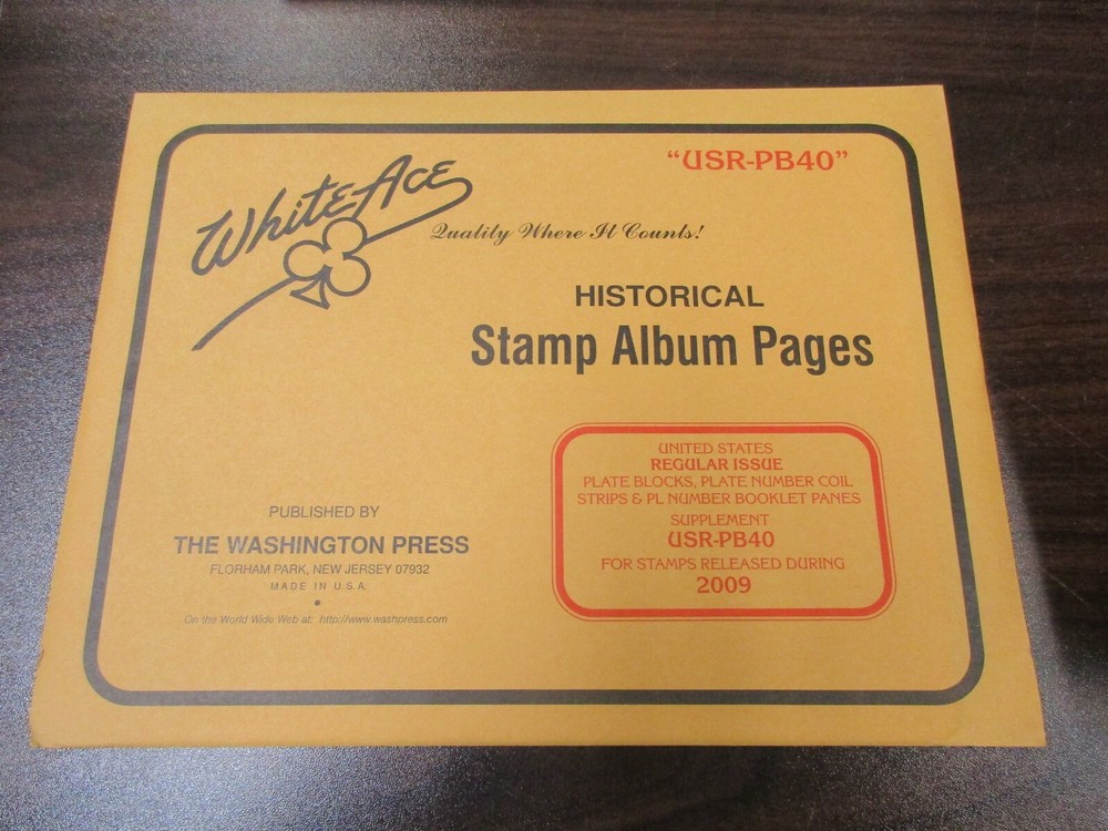 "WHITE-ACE" STAMP PAGES U.S REGULAR ISSUE  #USR-PB40 ,2009 W/FREE SHP.