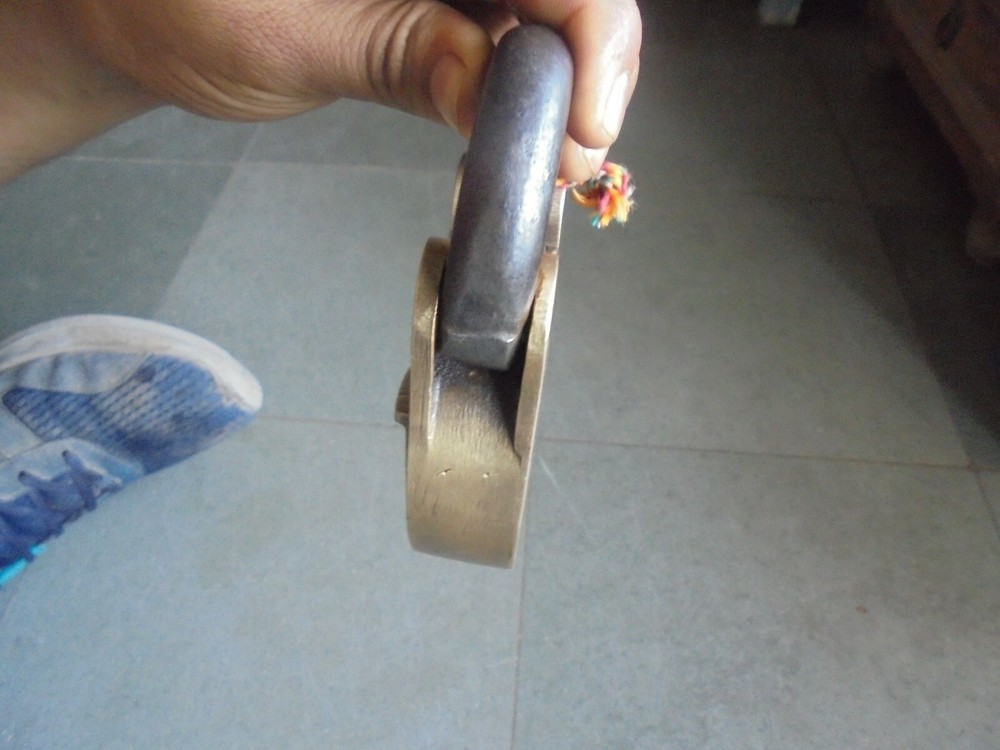 Vintage Brass Solid Heavy Handcrafted Crown & Monogram Engraved Padlock