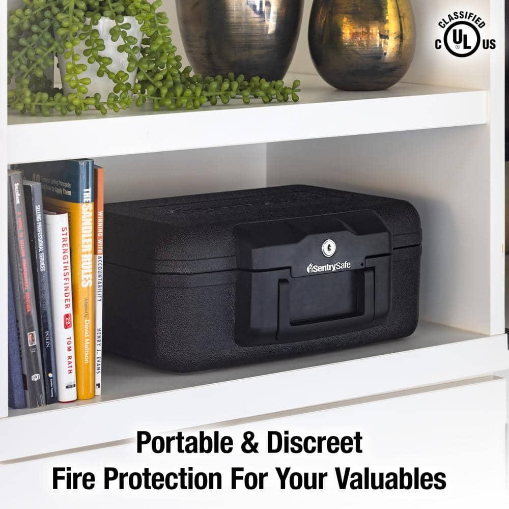Fireproof Safe Box Document Lock Box Small Portable UL ETL Key Handle 0.18 Cu Ft