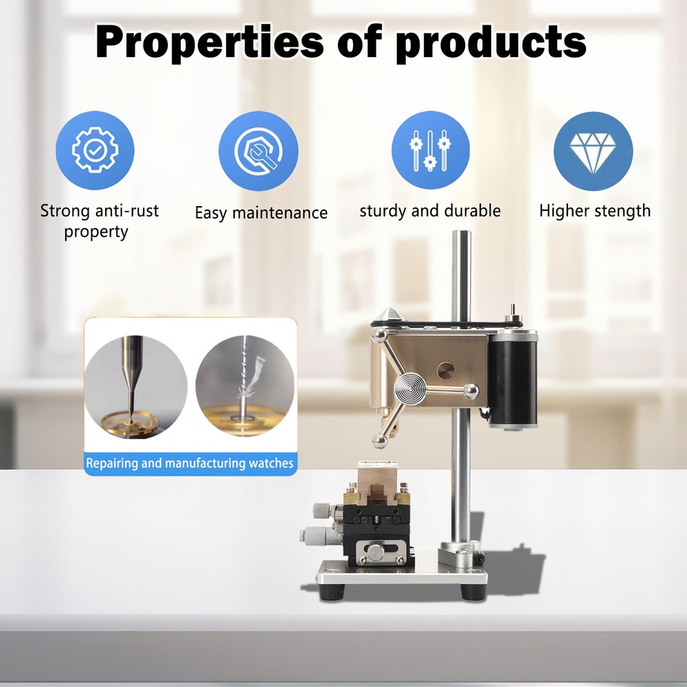 Watchmaker Precision Bench Drill Broken Screws Tool Watch Crown Punch Remove