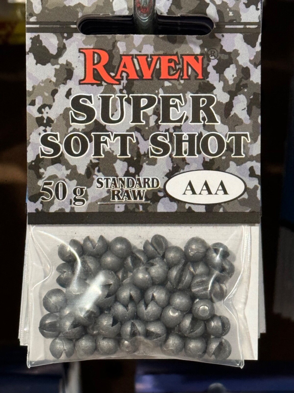 Raven Super Soft Lead Split Shot, Natural Raw,Size AAA, 50 Gram Pack