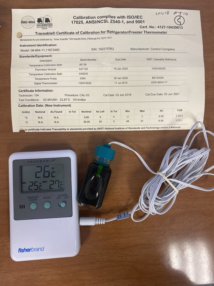 Traceable Digital Fridge Freezer Thermometer - 10 mL Bottle Probe