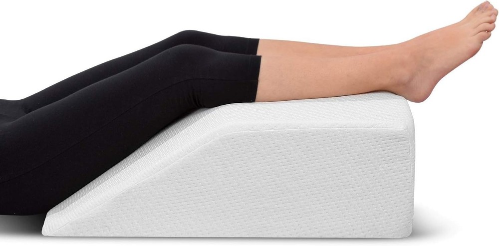 EBUNG Leg Elevation Pillow with Memory Foam - White