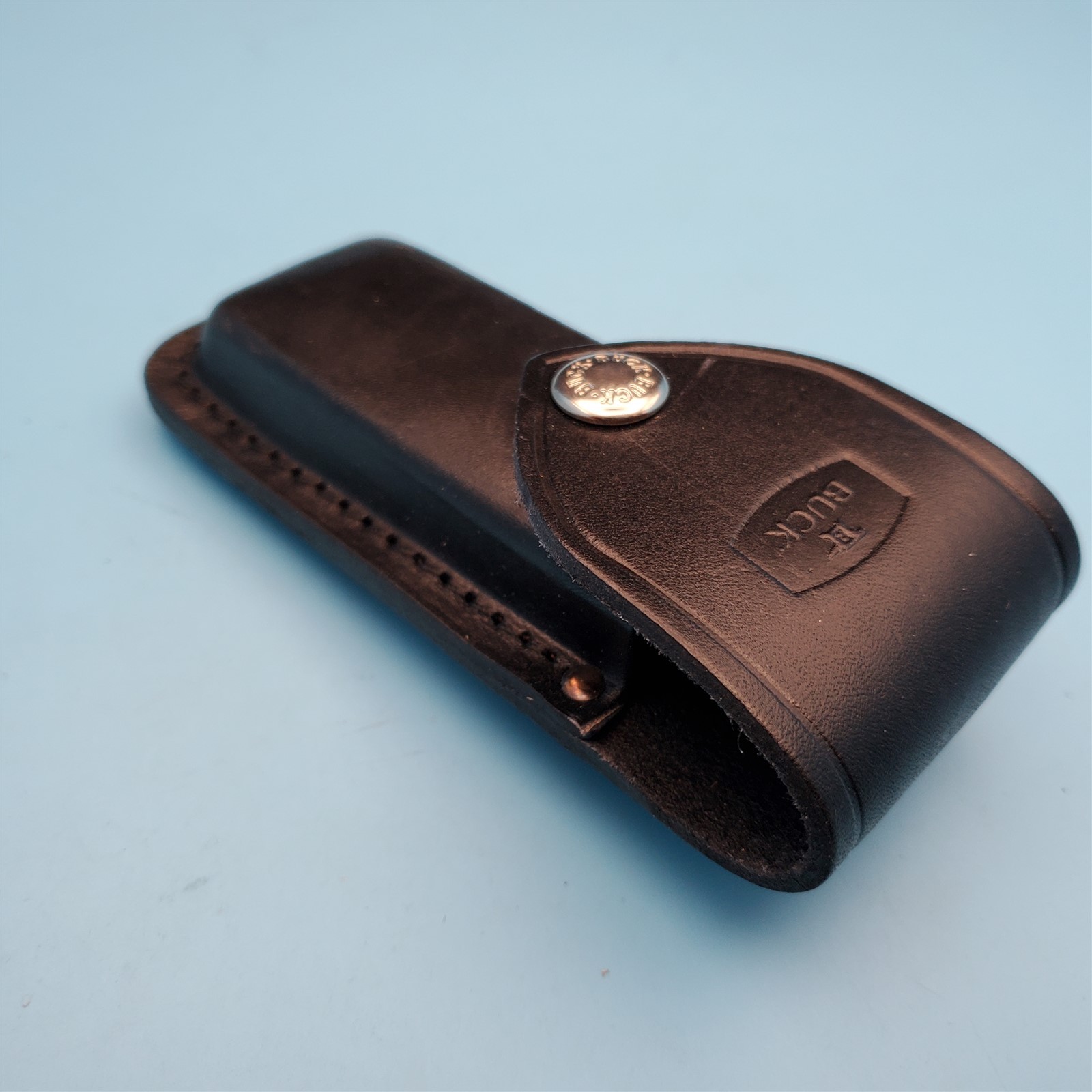 Vintage Buck 110 Pocket Knife Sheath Black Leather Folding Blade Hunter Case 5"