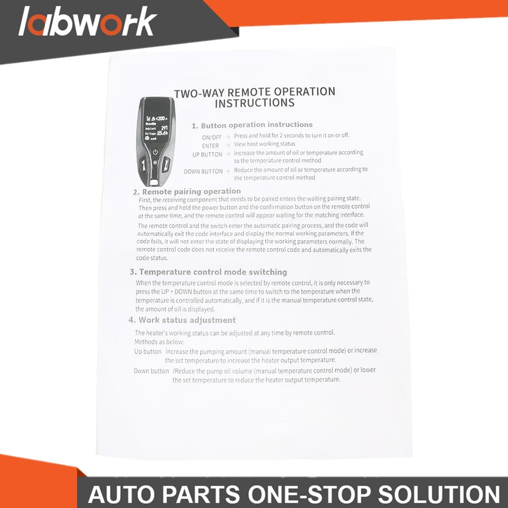 Labwork Diesel Air Heater 8KW 12V LCD Thermostat Boat Motorhome Truck Trailer