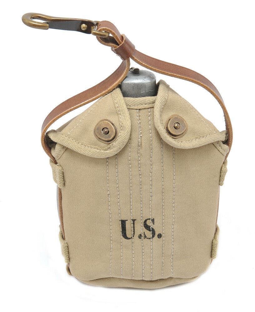 US WW1 M1910 Cavalry Canteen Cover Khaki marked JT&L 1918