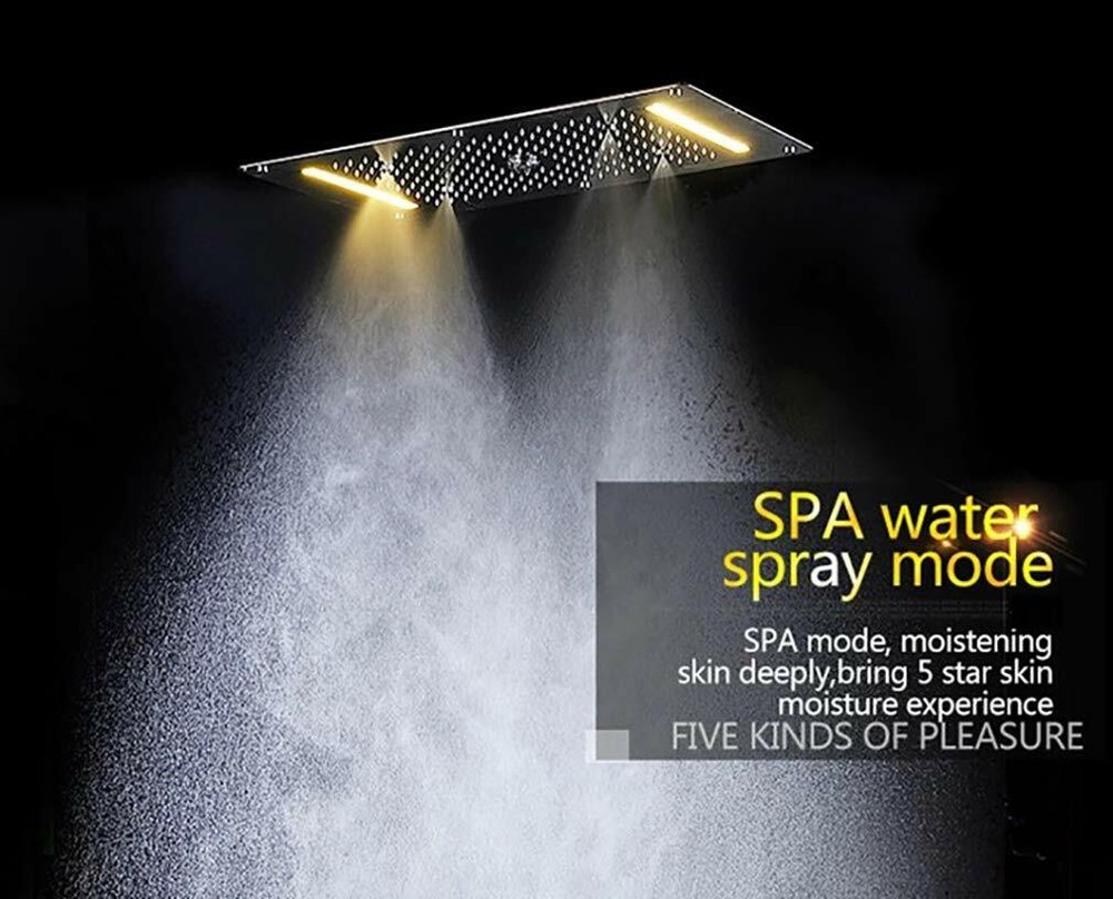 High-pressure water Saving Best LED Shower Multi-Function 15"x28" Brushed Nickel