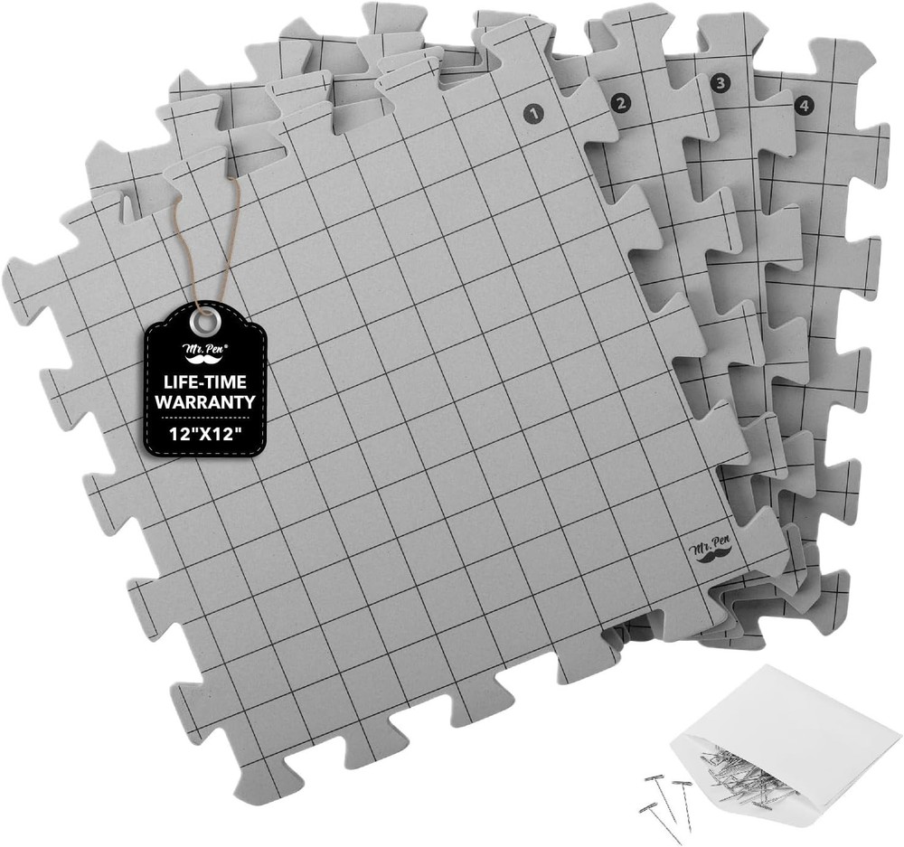Mr. Pen- Interlocking Blocking Mats, 12”x12”, 4 Pack, Blocking Mats for Knit...