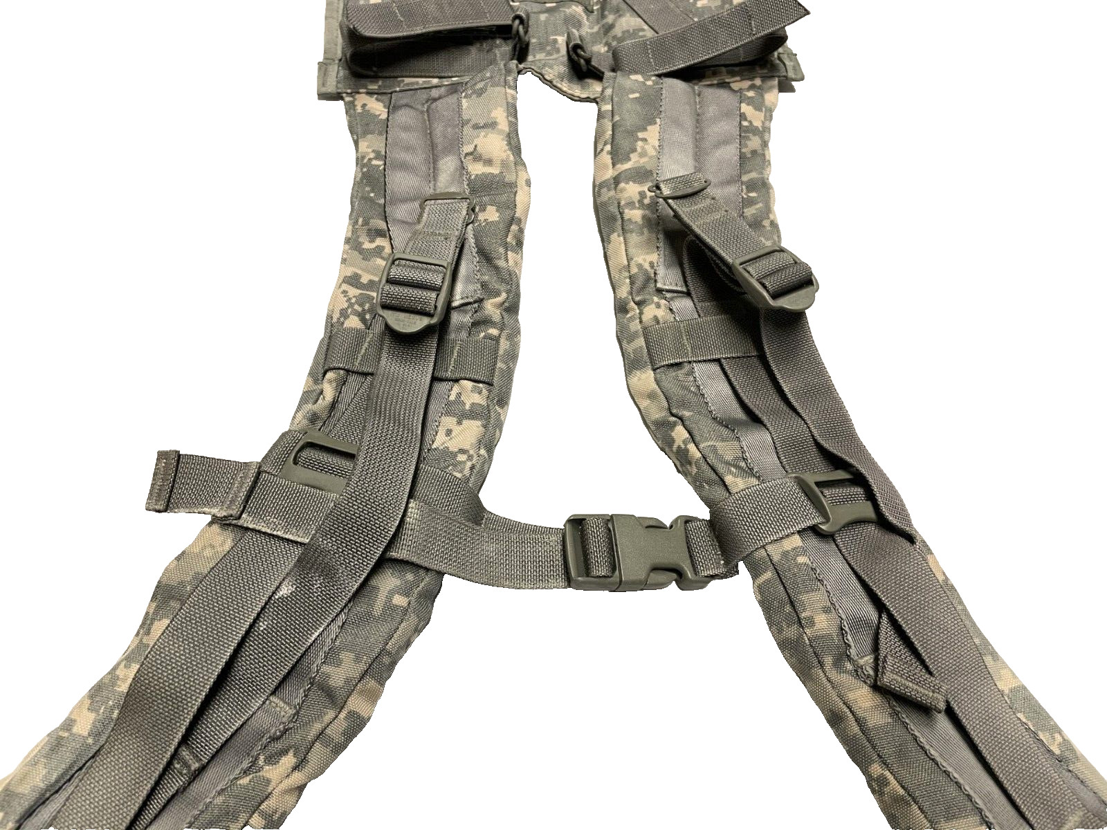 US MILITARY MOLLE II ENHANCED FRAME ACU SHOULDER STRAPS w/ QR & Load Lifters VG