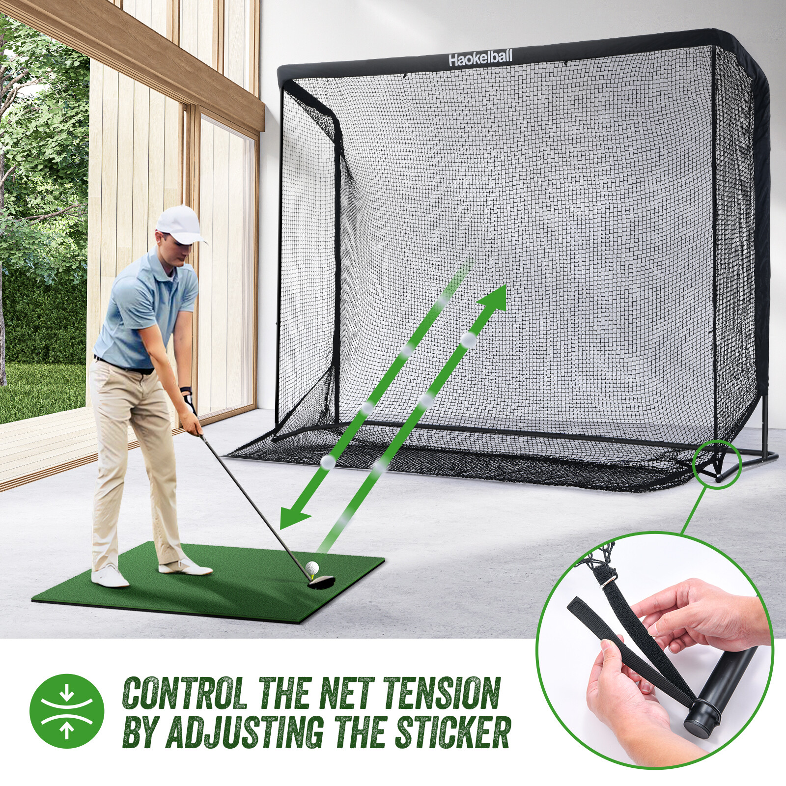 10x7.5ft Heavy Duty Golf Practice Net with Target Cloth Driving Golf Hitting Net