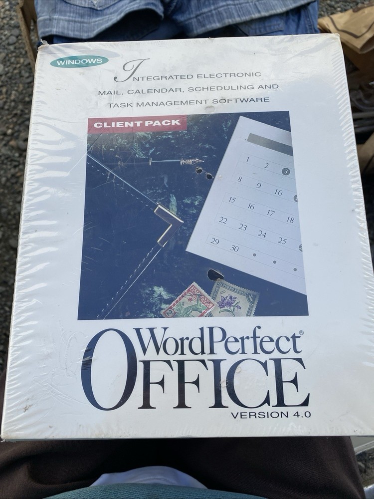 Vtg Sealed 1993 WordPerfect Office 4.0 Software Window Client Pack Microsoft Box