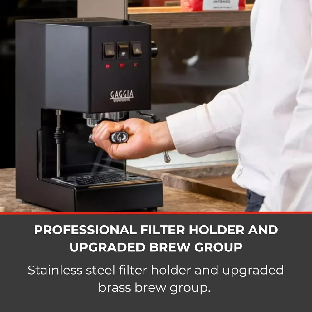 Classic Evo Pro Espresso Machine - Thunder Black, Sleek & Compact Design