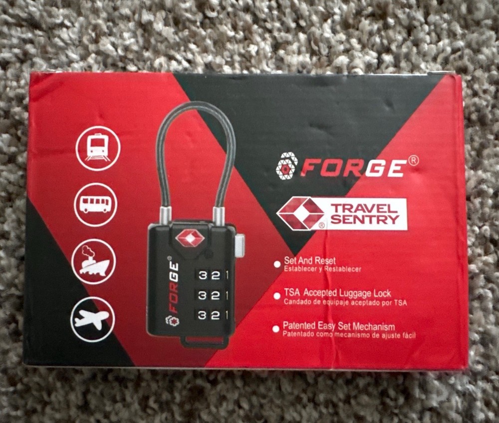 TSA Approved Cable Luggage Locks, Re-Settable Combination with Alloy Body
