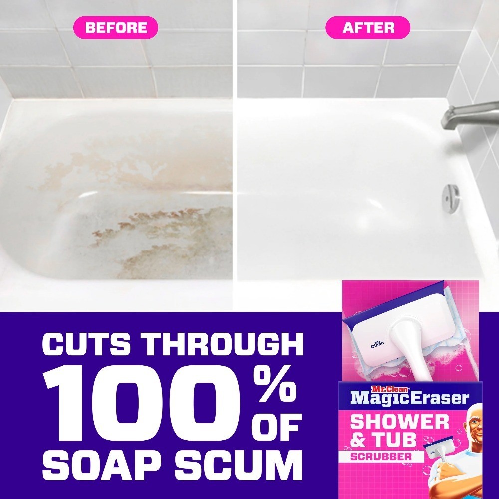 Shower & Tub Scrubber, Starter Kit, 1 Scrubber & 2 Erasers