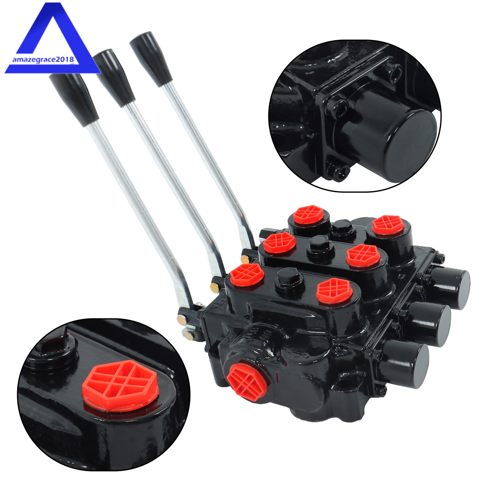 3 Spool 25 GPM RD532CCCAAA5A4B1 Double Acting Hydraulic Valve In/Out 3/4" NPT