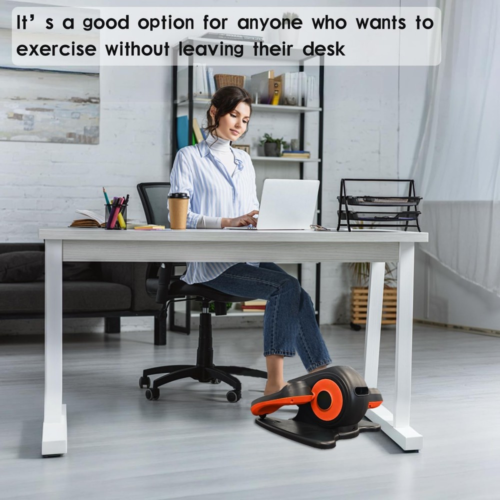 Under Desk Elliptical Machine,Leg Exerciser While Sitting for Seniors,Quiet &...