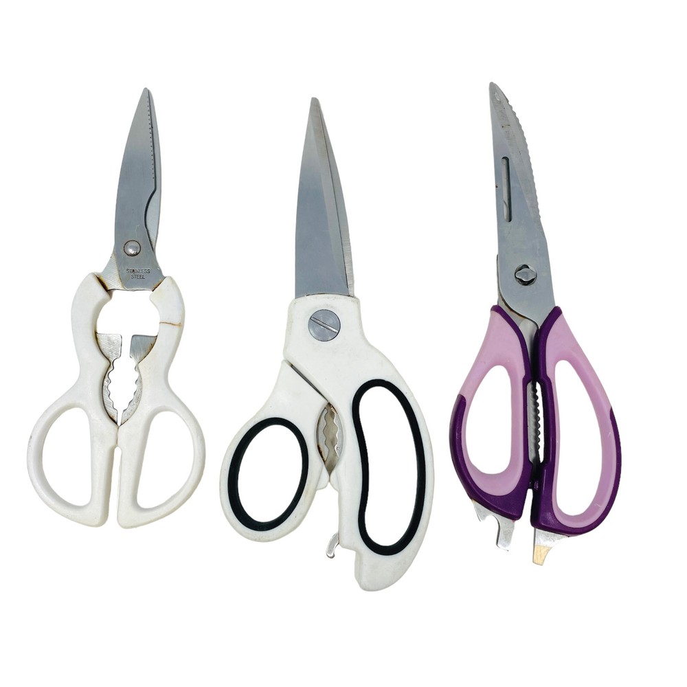 3 Pcs Assorted Kitchen Shears Stainless Steel, Multipurpose Scissors