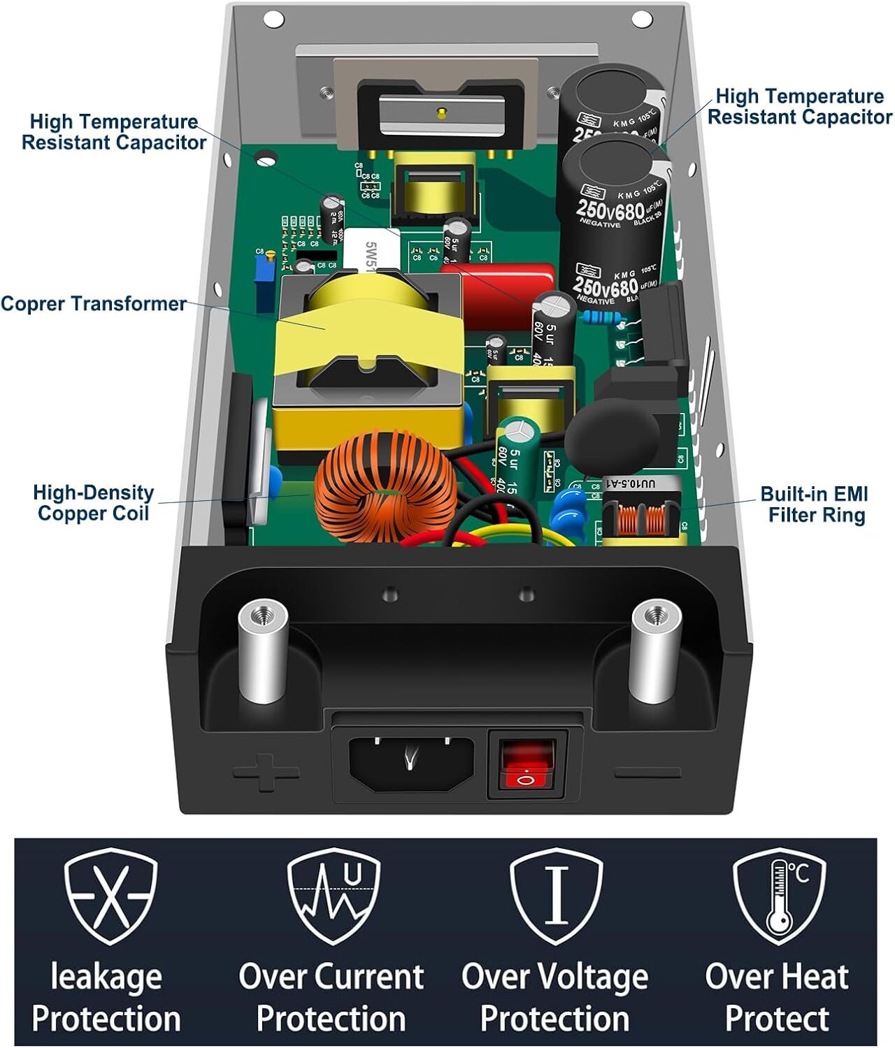110V AC to 12V DC Converter Power Supply SMPS Transformer for RV Pump LED Strip
