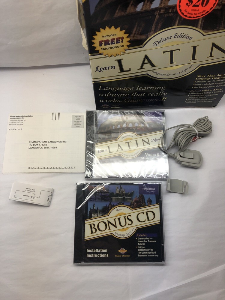 Transparent Language: Learn Latin Now! 8.0 PC CD-ROM includes microphone