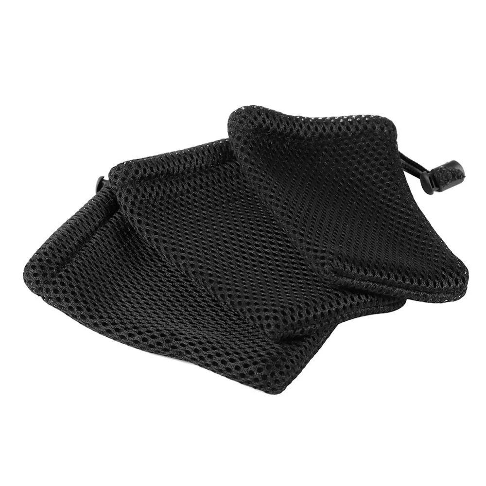 3Pcs Nylon Mesh Drawstring Pouch Digital Storage Bags Data Cable Pouch