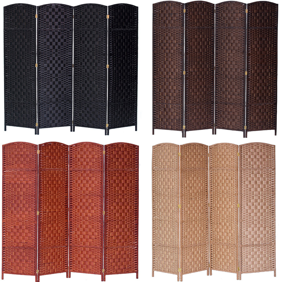 3 4 5 6 7 8 Panel Folding Room Divider Privacy Screen Diamond Weave Fiber
