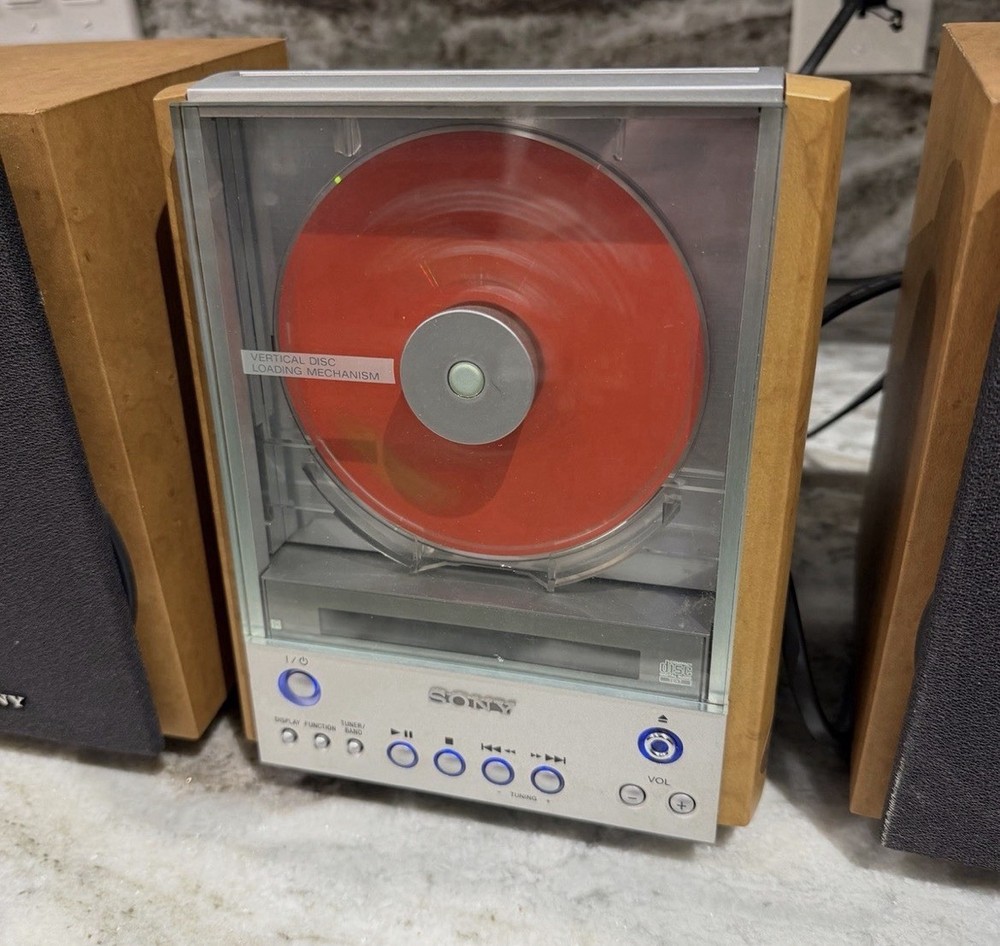 Sony CMT-EX1 Compact Component System CD Player Vertical Disc AM/FM Speakers