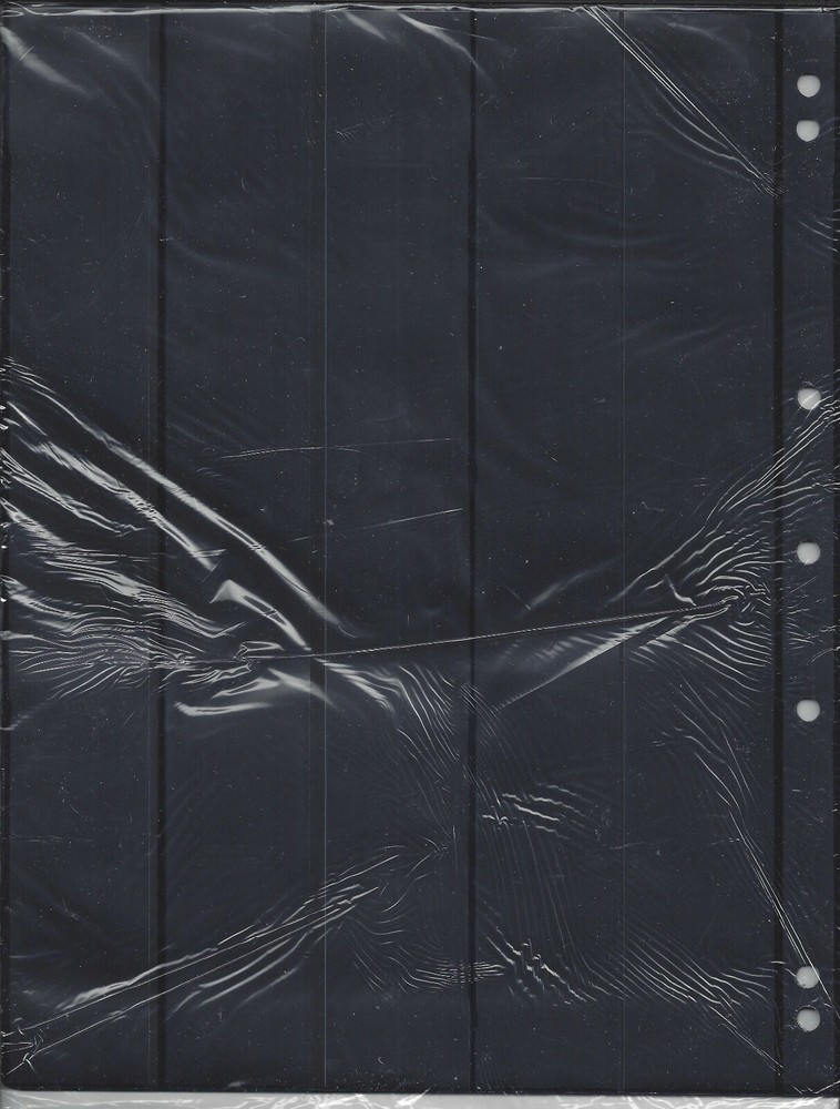 Lindner Uniplate Stock Sheets 065 Two-Sided Five Vertical Pockets Black Pkg. 5