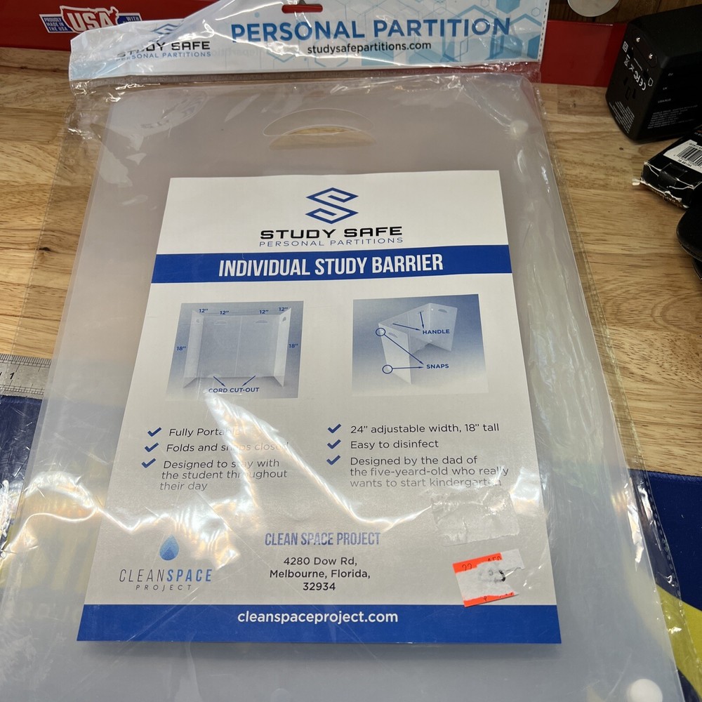Study Safe Fully Portable Adjustable Personal Partition Individual Study Barrier