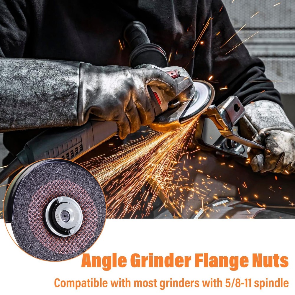 Angle Grinder Flange Nuts with 5/811 Inch Thread Quick Release Nut Metal Angl...
