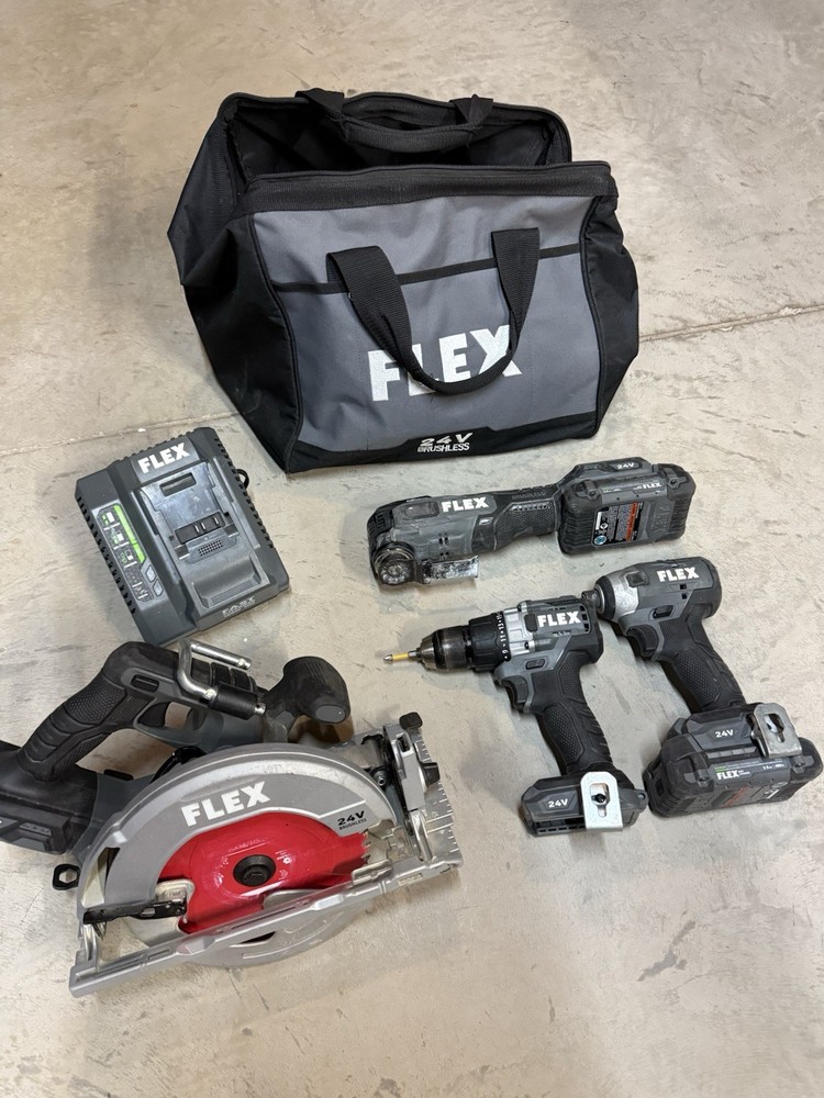 Flex 24V Brushless Tool Set: Circ Saw / Impact / Drill / Oscillating Tool