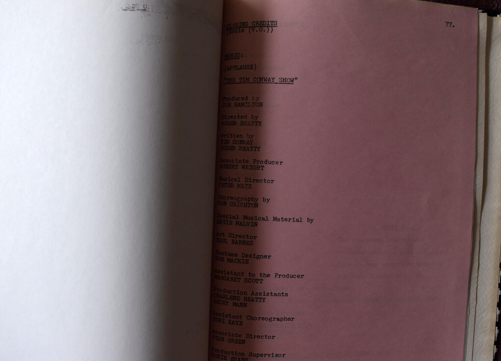 1978 The Tim Conway Show Original Script Screenplay First Draft