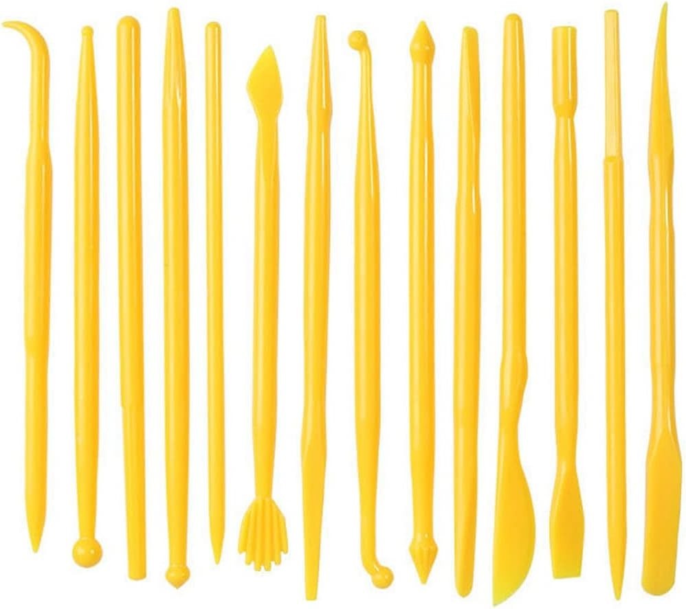 14-Piece Lightweight Plastic Clay Tools Set for Beginners’ Pottery Projects