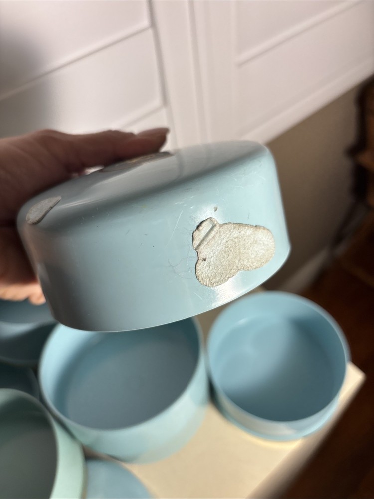 5 Five Elizabeth Arden Blue Grass Dusting Powder Empty Container 1934 Plastic