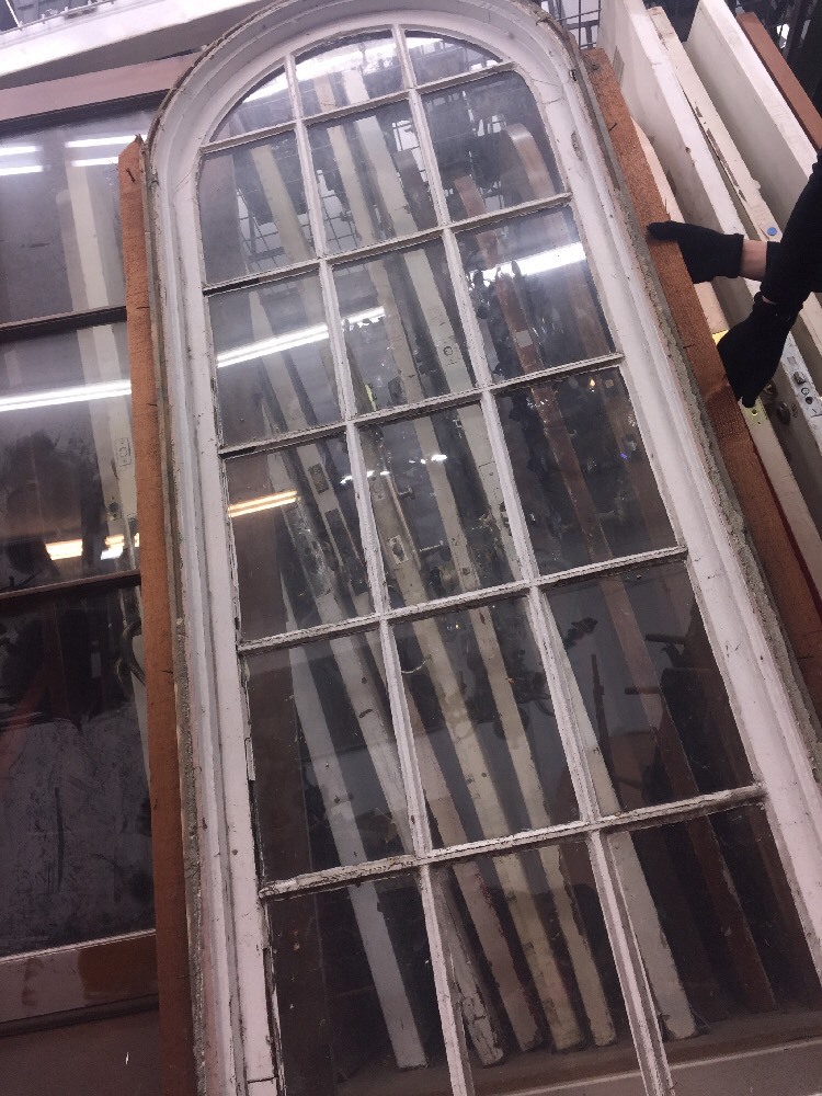 Old Spanish Revival Arched Window In Frame 30"x80"
