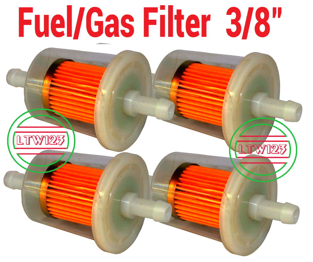 (2) 3/8" Gas/Fuel Filter High Performance extra Long 4.08"L