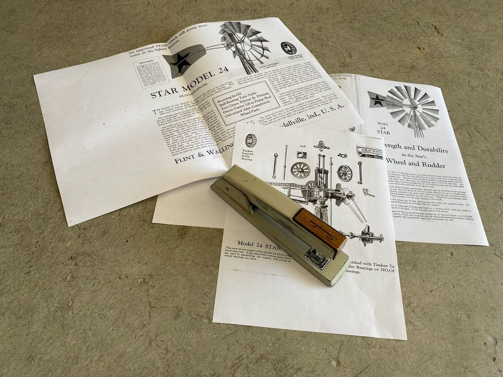 Flint & Walling Star 24 Windmill Description w/ Diagrams, Early version