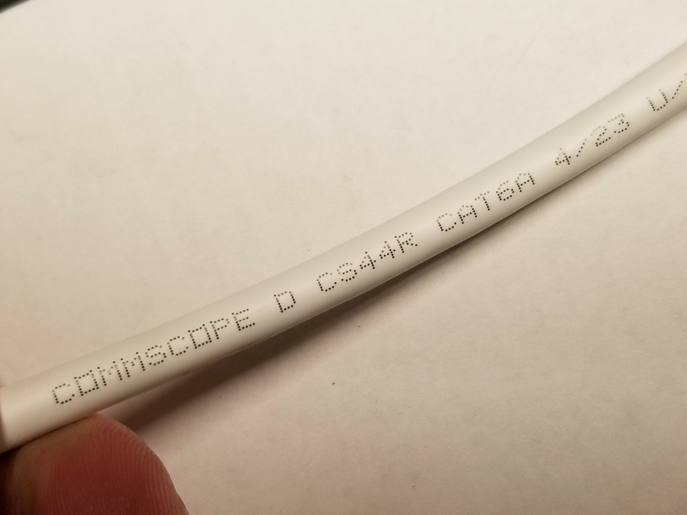 Commscope CS44R Cat6A U/UTP Network Ethernet 10G 10Gig Cable Riser White /100ft