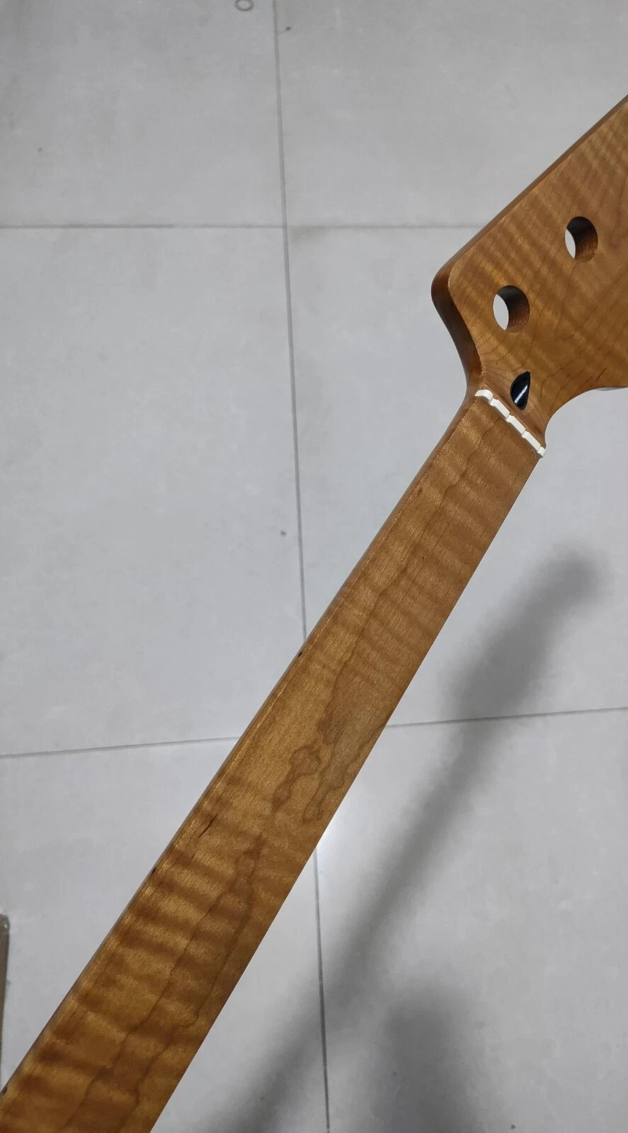 Roasted Flame Maple Fretless BASS Bass guitar neck 20 fret 34inch Replacement