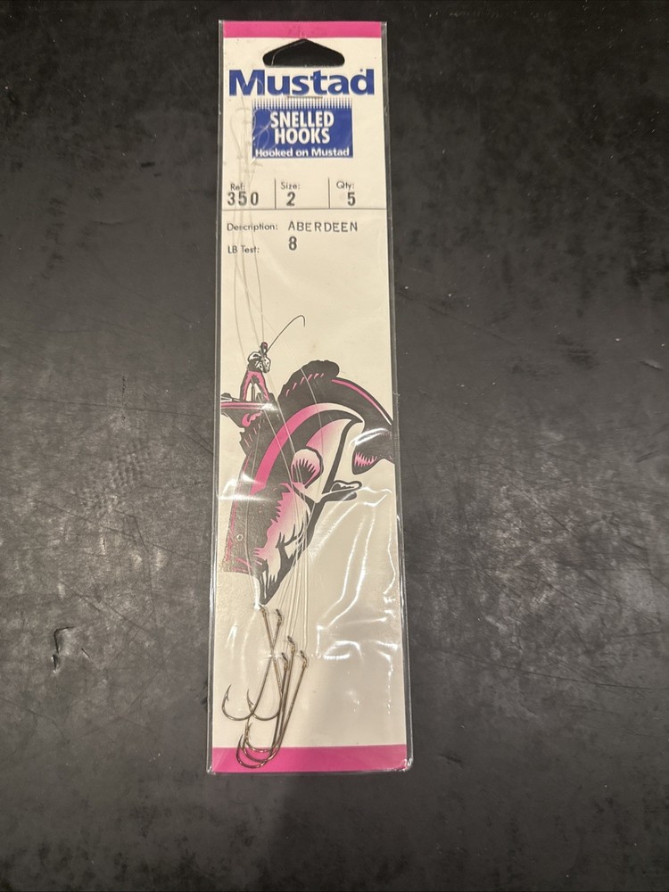 Mustad Ref 350 Size 2 8 Lb Test Aberdeen 5 Per Pack