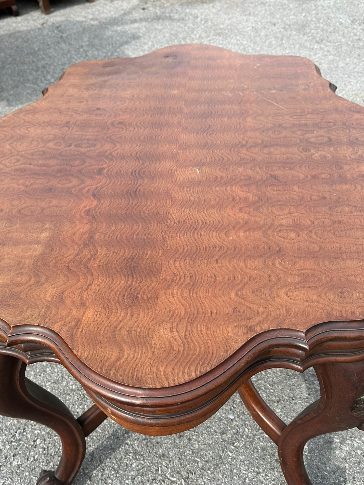 antique carved victorian parlor table center stand 1870 clean turtle top